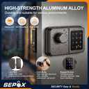 SEPOX Bluetooth Smart Gate Lock, Outdoor Gate Lock for Fence & Garage, Electronic Keyless IC Card, Passcode & Mechanical Key, Waterproof Rim Lock for Outdoor Garden Yard (Grey, Single Screen)
