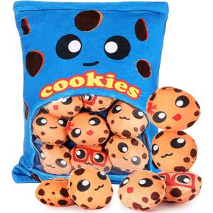 Civaner Cute Plush Pillow Kawaii Room Decor Throw Pillow Removable Stuffed Animal Fluffy Christmas Home Decor Gifts(Cookies)