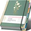 Hardcover Spiral Notebooks 8.5" X 11" Note Taking 5 Subject Notebook College Ruled with Dividers 240 Pages 100GSM Aesthetic Spiral Notebook for Work School Cute Journals for Women Writing (Green)