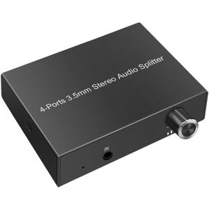 for 4 Ports 3.5mm Audio Splitter Multiple Audio Outputs Headphone Amplifier Stereo Audio Amplifier Earphone Splitter, 6924023033521