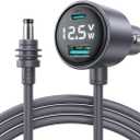 Starlink Mini Car Adapter, JOYROOM 10FT Starlink Mini Cable, Digital Voltage & Wattage Display, 12V-24V Cigarette Lighter Car Charger PD 45W USB-C & 30W USB-A Ports for RV, Boat & Truck