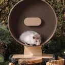 Silent Hamster Wheel 8.7 Inch Dual-Bearings Small Animals Quiet Running Exercise Wheels, Height Adjustable for Dwarf Hamsters, Gerbils, Mice, Hedgehog, Lemmings, or Other Small Pets, Nut Brown