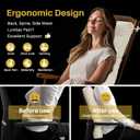 YZ HOME Rocking Chair Cushion, Set of Thicken Seat & Back Chair Cushions with Memory Foam, Non-Slip Chair Pad with Ties for for Indoor&Outdoor Rocker, Beige, 22x17x5/17x17x5, Cream