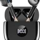 Jxrev Wireless Earbud, Bluetooth Headphones HI-FI Stereo, IP7 Waterproof Wireless Earphones, Black