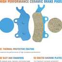 Brake Pads Ceramic for Can-Am Defender HD5 2017-2019, Maverick X3 Turbo Trail 800 1000 2018 2019 2020 2021-2 Sets Front & Rear ATV Brakes
