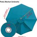 EliteShade USA 9FT Patio Umbrella Replacement Covers 8 Ribs Market Umbrella Canopy Cover (CANOPY ONLY) (Teal)
