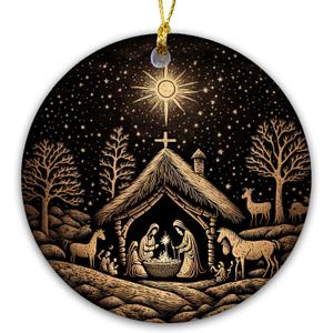 Nativity Christmas Ornaments 2024 | Nativity Mary, Josheph and Baby Jesus Ornaments, Religious Ornament , Nativity Scene Ornament (Scene christmas)