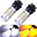 3157 3057 3357 4157 Turn Signal White Yellow Amber Switchback Led Light Bulbs 22 SMD with Projector, for Standard Socket, Not CK, Pair of 2
