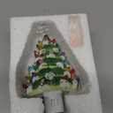 Hausse Christmas Ceramic Tree Night Light, Decorative Snow Covered Xmas Tree Nightlight with Lamp, Multicolor Bulbs & 360 Degree Swivel Plug with ON/Off Switch for Home Bathroom Bedroom Decor