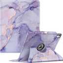 Fintie Rotating Case for iPad Pro 13-inch (M5) 2025 / (M4) 2024 with Pencil Holder - 360 Degree Swiveling Protective Stand Cover with Auto Wake/Sleep, Lilac Marble