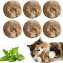 Rabbit Fur Ball Cat Toys,6 Pack Soft Fluffy Catnip Toy Balls for Indoor Cats,3.15 Inch Furry Cat Exercise Ball for Hunting Instinct&Bunny Kicks,Washable Interactive Cat Toy for Chasing & Bonding(6PC)