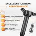 Autoexact Ignition Coil Pack and Iridium Spark Plugs Kit Fit for Toyota 2007-2016 Sienna Highlander Avalon Camry RAV4 4Runner Venza Lexus RX350 ES350 RX450h 3.5L 4.0L V6, Replaces UF487 6619 Set of 6