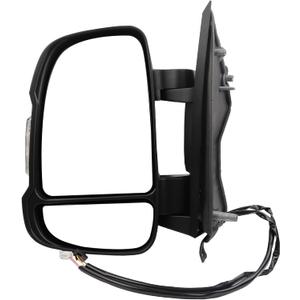Dasbecan Left Driver Side Mirror Compatible with Ram Promaster 1500 2500 3500 2014-2021 Manual Non-Heated Glass Turn Signal w/Temp Sensor Textured Black Replaces#CH1320417 5VE99JXWAF 2+2Pins