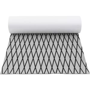 Boat Flooring EVA Foam Boat, Decking Marine Mat Non-Slip Self-Adhesive Flooring Sheet for Motorboat Kayak Surfboard Garden Floor Swimming Pools, 94''x 35'' (Gray+Black)