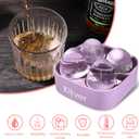 Large Round Ice Cube Trays - Make 4 Slow-Melting Clear Ice Balls for Whiskey & Bourbon, Leakproof Lids & Stackable Design, BPA-Free Silicone Trays, Easy Release