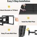 Mounting Dream UL Listed TV Wall Mount for Most 42-84 Inch TV, Full Motion, with Swivel and Tilt, TV Bracket with Articulating Dual Arms, Fits 16inch Studs, Max VESA 600X400 mm, 100 lbs,MD2617