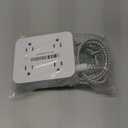 Surge Protector Power Strip - HANYCONY 8 Outlets 4 USB (2 USB C) Charging Ports, Multi Plug Outlet Extender, 5Ft Braided Extension Cord, Flat Plug Wall Mount Desk Charging Station for Home Office ETL (White)