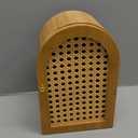 Bamboo Phone Box,Premium Cell Phone Box for Family Time, Cell Phone Jail with Charging Holes,Phone Lock Box Holds 6 Phones,Oak