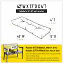 SUNROX LokGrip Non Slip Tufted Memory Foam Bench Cushion, FadeShield Water Resistant Durable Thicken Outdoor/Indoor Bench Seat Pads 42x16x4 inch, Cream