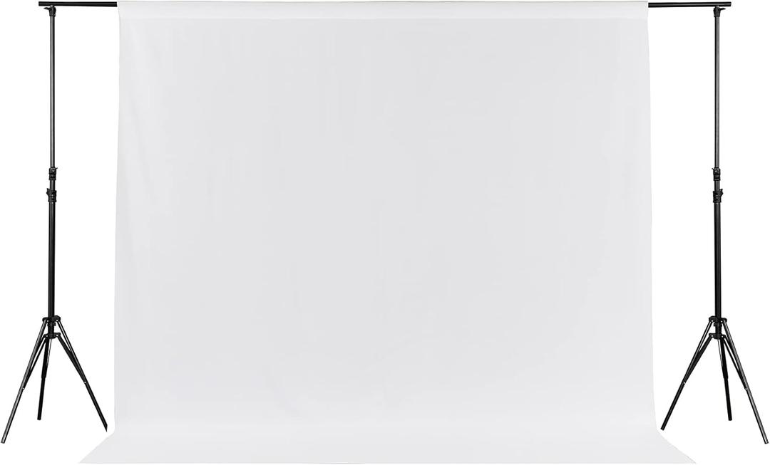 Joccun 5X7FT White Backdrop Background for Photography, Polyester Backdrop Curtain Background Screen for Photography, Photoshoot, Video Recording, Studio(5X7ft,White) (5FTx7FT)