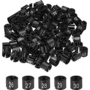 MECCANIXITY Clothes Hanger Marker Colored Hanger Sizer Garment Markers Tag (Number 1-100, Black) for Garment Clothing Color Coding, Set of 100