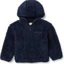 Amazon Essentials Boys and Toddlers' Half Zip Sherpa Hoodie Sweatshirt (XX-Large, Navy)
