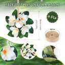 4 Pcs Artificial Magnolia Wreaths for Front Door Mini Floral Hanging Wreath for Pillar Porch Wall Window Farmhouse All Seasons Decoration