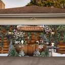 Christmas Hot Cocoa Bar Garage Door Cover 7x16ft Fabric Winter Garage Door Banner for Christmas Party Decoration,Kids Cocoa Birthday Party Backdrop Merry Xmas Winter Baby Shower Banner