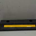 Pack of 2 Garage Parking Aid, 16.9'' Parking Stopper for Garage, Heavy Duty Rubber Garage Car Stopper with Reflective Yellow Tape Curb, Parking Gadgets Protects Garage Walls and Car