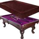 iCOVER Outdoor Pool Table Cover Waterproof Heavy Duty Leatherette Covers for Billiard Tables 8 Feet Brown