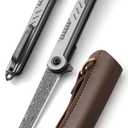 Damascus pocket Knife Cool Tanto Knives for Men Handmade Damascus Folding Pocket Knife, Small EDC Slim Gentleman's Knives Tactical, as Gift and Tool