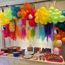 141 Pcs Rainbow Neon Balloon Arch Kit, Hot Pink Lime Green Orange Slate Blue Yellow Latex Hawaii Summer Tropical Balloon Garland for Hawaiian Luau Aloha Birthday Baby Shower Pool Party Decorations, 5 Inch / 10 Inch / 18inch
