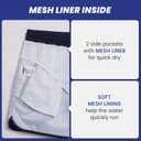 maamgic Mens Boys Short 80s 90s Vintage Swim Trunks with Mesh Lining Quick Dry Swim Suits Board Shorts (M)
