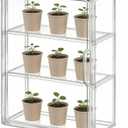 Mini Greenhouse for Indoor, Clear Stackable Green House with Magnetic Waterproof Door for Small Plants, 14x10.5x5.5