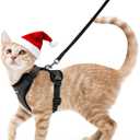 rabbitgoo Cat Harness and Leash for Walking, Escape Proof Soft Adjustable Vest Harnesses for Cats, Easy Control Breathable Reflective Strips Jacket, Black, S