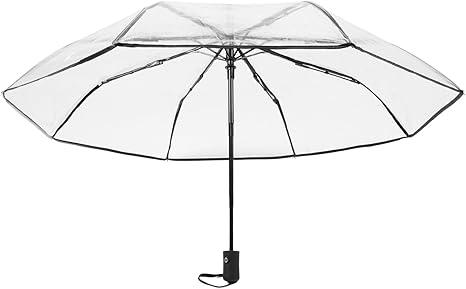 REPEL Automatic Rain Umbrella, Clear Foldable Travel Umbrella Windproof Portable Umbrella for Outdoor Wedding Dating Camping