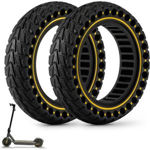 HAONAIMO E Scooter Tires,10 Inches x 2.5 Solid Tires,10 Inches Solid Replacement Wheels,60/70-6.5 Electric Scooter Solid Rubber Tires,Solid Tires for Ninebot Max G30/G30D/G30E/G30LP/Electric Scooter