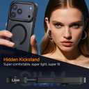 2 x BENTOBEN Magnetic for iPhone 17 Pro Max Case with Invisible Stand [Compatible with Magsafe] Translucent Matte Phone Case for 17 Pro Max Slim Kickstand Shockproof Women Men Cases Cover, Black