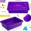 Hoteam 18 Pcs Flat Storage Organizer Bins Letter Size Paper Tray Classroom Storage Plastic Art Trays Classroom Pencil Organizer Baskets for School Office Teacher Book Organization(Purple)