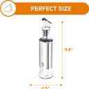 Bruntmor Kitchen Oil Dispenser - Olive Oils Dispenser Spout - Stainless Steel Cooking Oils Container Spout - Glass Oil Decanter, Pourer, Cruet - Kitchen Liquid Dispenser Bottle for Vinegar, Sesame