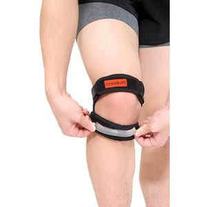 CONVELIFE Dual Patella Knee Strap (Black, 1 Count (Pack of 1))