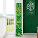 Vicenpal St. Patrick's Day Wooden Porch Sign Shamrock Wood Standing Decor Front Door Hanging 46 Inch Green Luck Rustic Vertical Porch Sign for Irish Garden Outdoor Indoor Yard Party Home Decoration