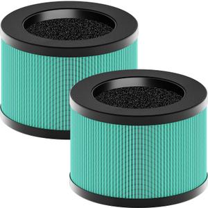 MK01 & MK06 Air Filter Replacement Compatible with Aroeve MK01, MK06, ToLife TZ-K1 and Kloudi DH-JH01 Air Purifier, Green, Pet Dander Version, 2 Pack