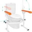 Toilet Safety Rails for Elderly (520 lbs), Toilet Rails for Elderly Free Standing Adjustable Height Width, Heavy Duty Toilet Safety Frame with Arms, Handicap Toilet Seat for Halloween