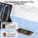 60w USB C to USB C Cable, 4-Pack 3-6-6-10Ft Purple-Blue-White-White, USBC/Type-C Fast Charger Cord Compatible with iPhone 17/16 Pro Max/iPhone 17 Air/iPhone 15/15 Pro/15 Pro Max, iPad Pro/Air
