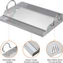 Onlyfire Universal Stainless Steel Griddle for Most BBQ Grills with Removable Handles, 18"12.5"