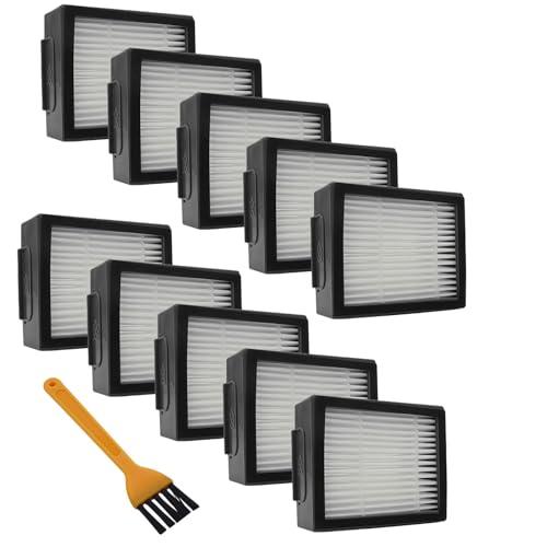 10 Pack High-Efficiency Filter Replacement for Roomba e, i & j Series - Compatible with iRobot Roomba i3 i7 j7 i4 i6 E5 E6 & Plus (+) Models, Part #4639161, with Cleaning Brush