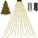 300 LED Christmas Tree Lights with Remote, 8 Lights Modes with Timer& Memory Function, Warm White Christmas Lights Waterproof for Outdoor Indoor Christmas Decorations