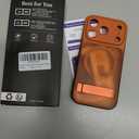 for iPhone 17 Pro Case Magnetic with Stand, Camera Control Button, Full Lens Protection, Compatible with MagSafe, Military Grade, Translucent Thin Women Men Hard Case for iPhone 17 Pro, Orange