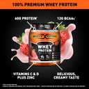 Body Fortress Super Advanced Whey Protein Powder, Strawberry, Immune Support (1), Vitamins C & D Plus Zinc, 1.78 lbs BBD: 09/07/2028